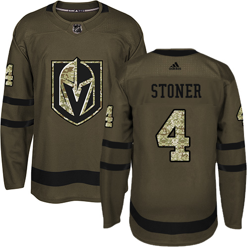 Adidas Golden Knights #4 Clayton Stoner Green Salute to Service Stitched NHL Jersey - Click Image to Close